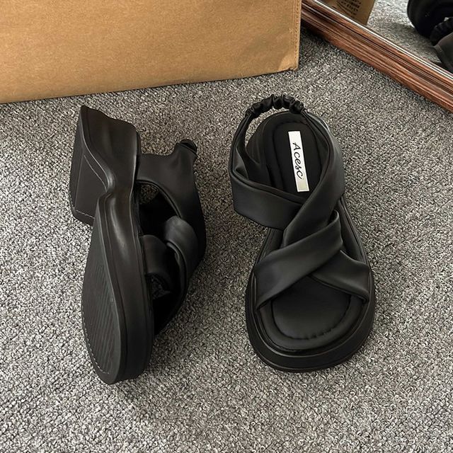 Knot Platform Slingback Sandals - Chunky