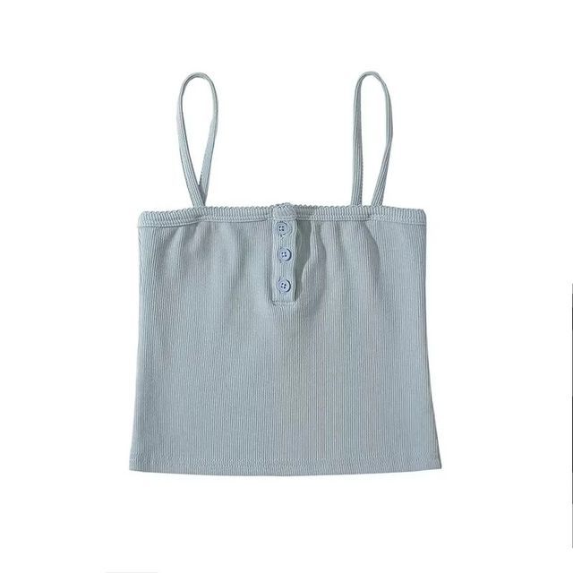 Square Neck Lace-Trim Crop Camisole