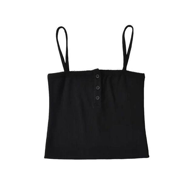 Square Neck Lace-Trim Crop Camisole