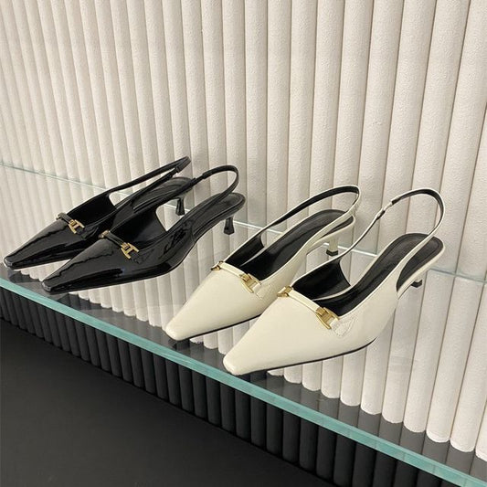 Pointy High Heel Slingback Sandals - Classic