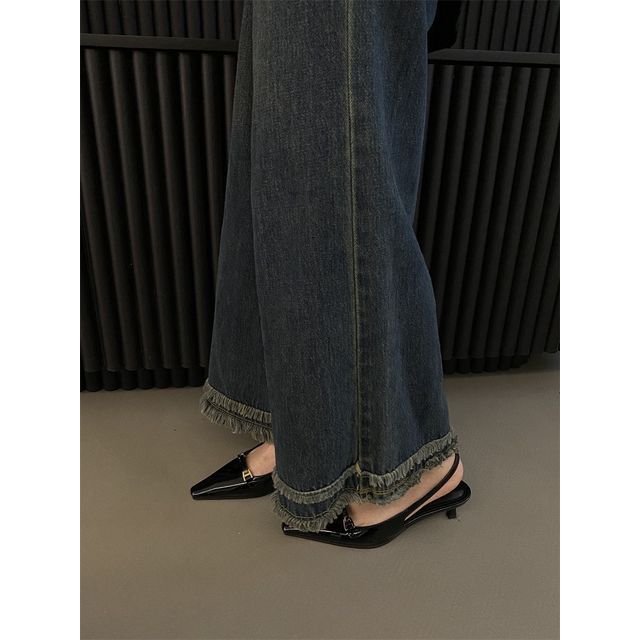 Pointy High Heel Slingback Sandals - Classic