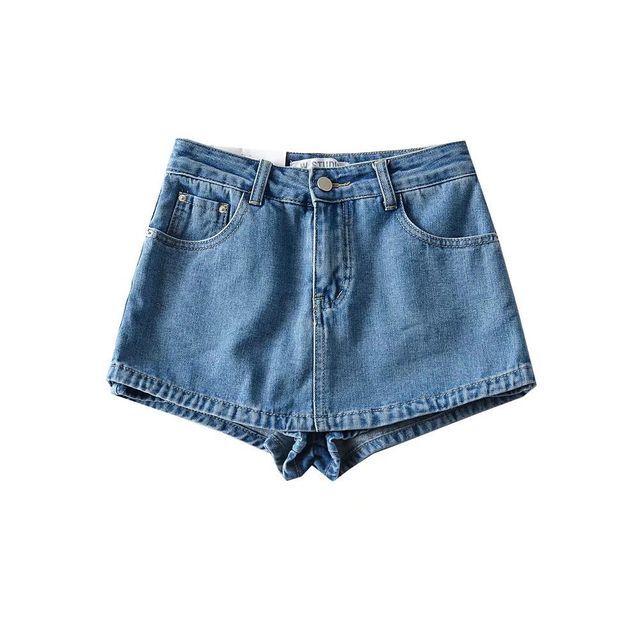 Mid Rise Denim Pencil Mini Skirt