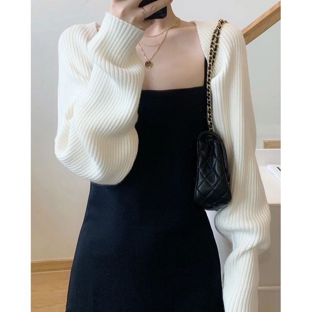Puff Sleeve Knit Shrug