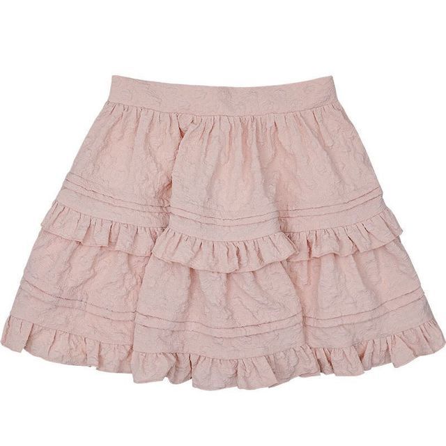 Layered Shirred Mini Skirt with High-Waist Solid Fabric