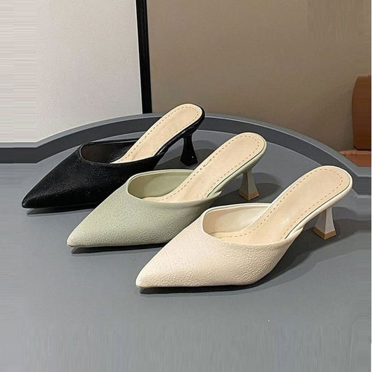 Pointed Low-Heel Mules