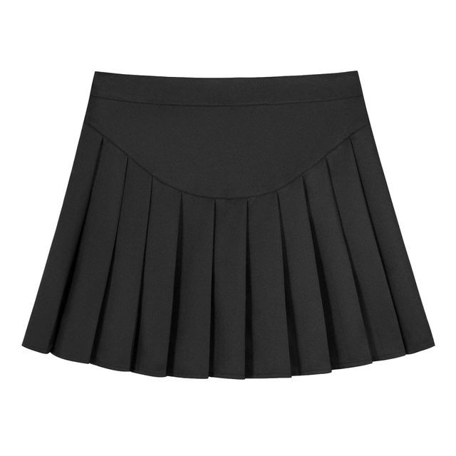 Mid-Rise Pleated Mini Skirt in Solid Color