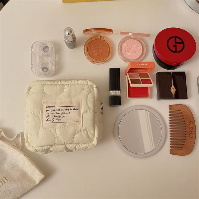 Lettering Applique Sanitary Pouch