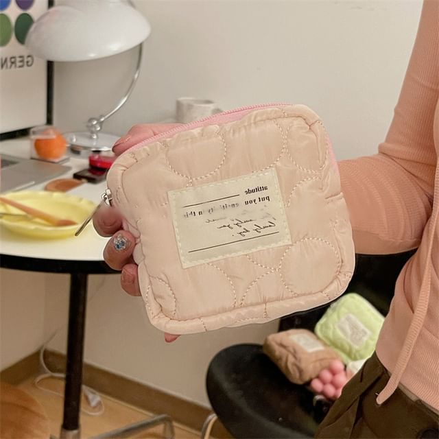 Lettering Applique Sanitary Pouch