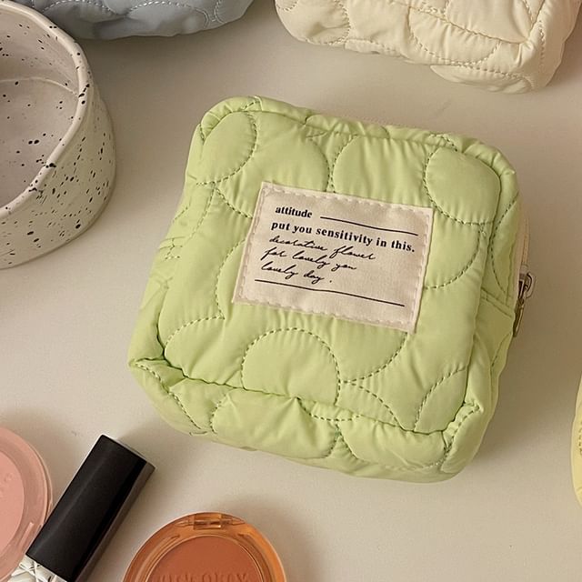 Lettering Applique Sanitary Pouch