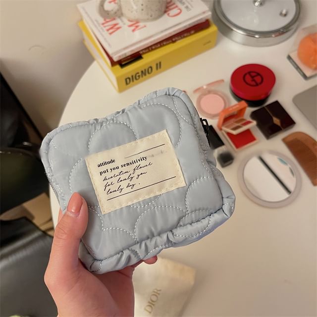 Lettering Applique Sanitary Pouch