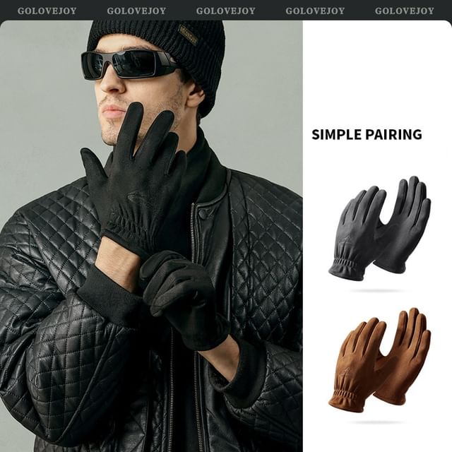 Faux Suede Touchscreen Gloves