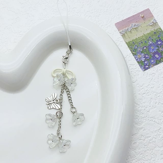 Bow Butterfly Floral Acrylic Alloy Phone Charm