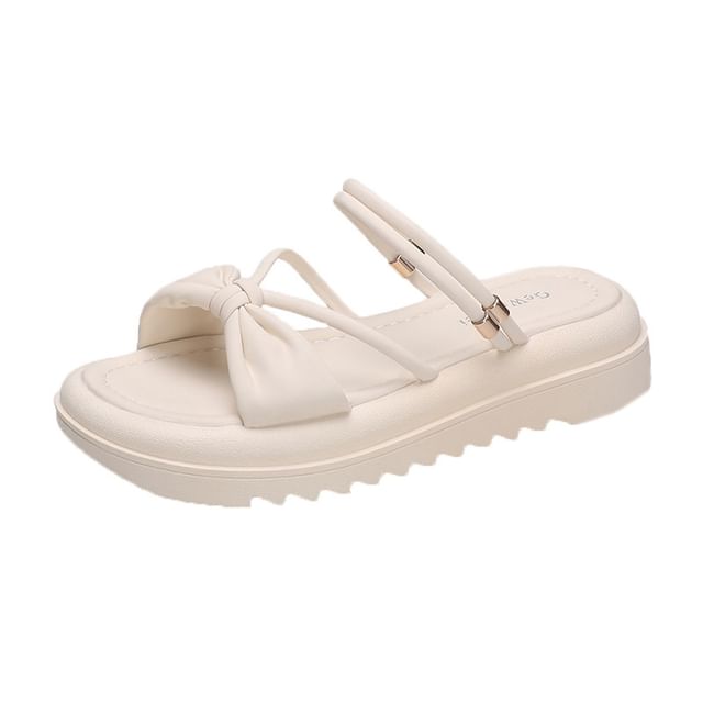 Knot Plain Slide Sandals