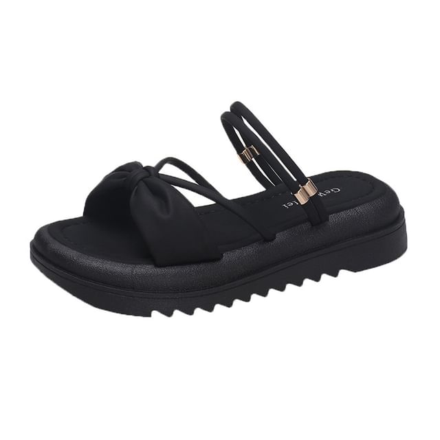 Knot Plain Slide Sandals