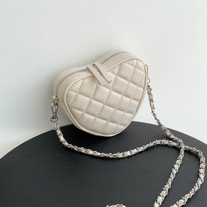 Bag Strap Heart Crossbody Quilted Chain