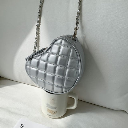 Bag Strap Heart Crossbody Quilted Chain
