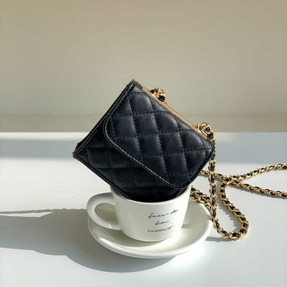 Flap Strap Chain Quilted Bag Crossbody
