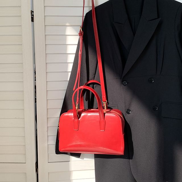 Leather Faux Boston Bag
