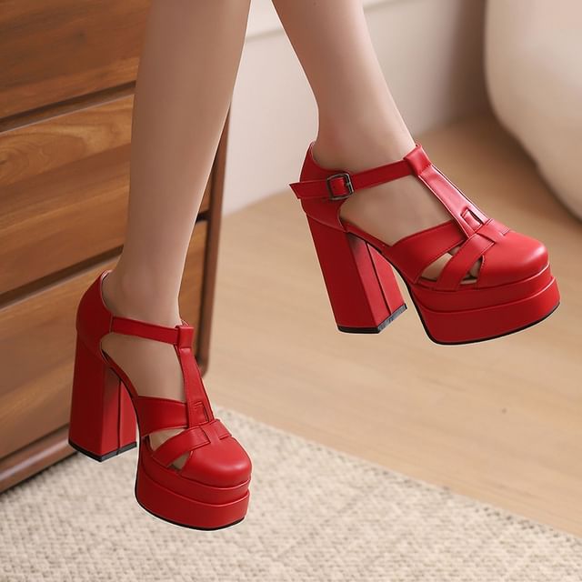 Platform Chunky Heel Sandals