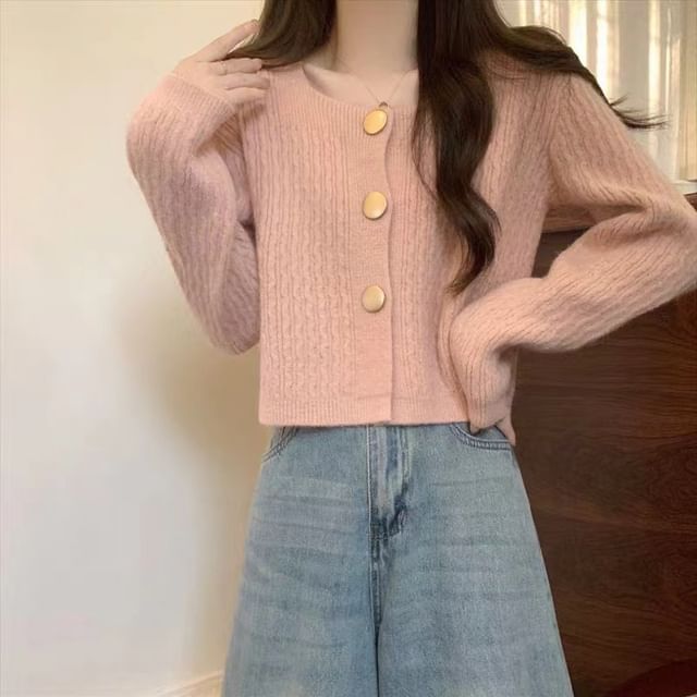 Square Neck Knit Cardigan