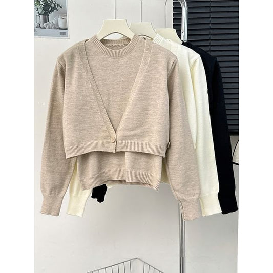Knit Tank & Cropped Wrap Cardigan Set
