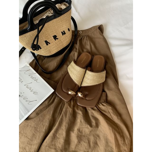 Ring-Toe Slip-On Slide Sandals