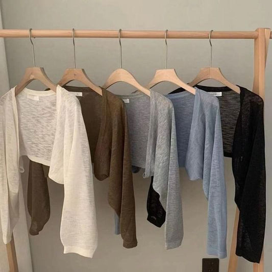 Cropped Open Front Knit Cardigan