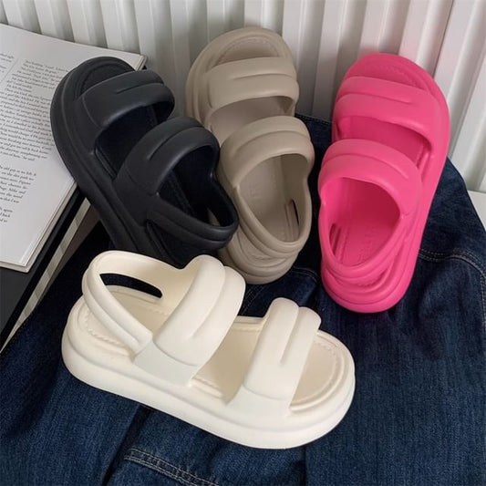 Plain Platform Slingback Sandals