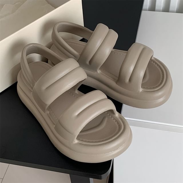 Plain Platform Slingback Sandals