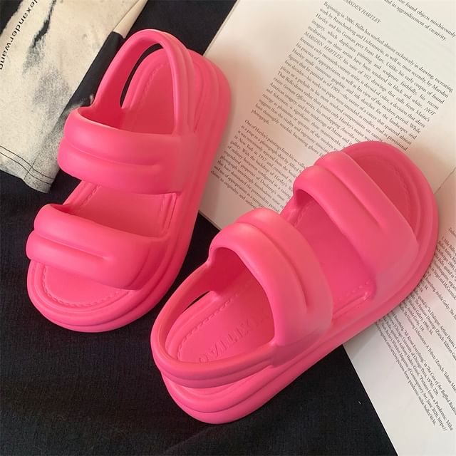 Plain Platform Slingback Sandals