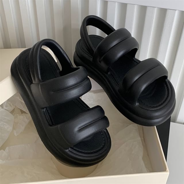 Plain Platform Slingback Sandals