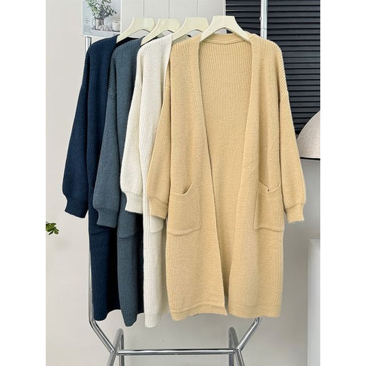 Open Front Long Knit Cardigan
