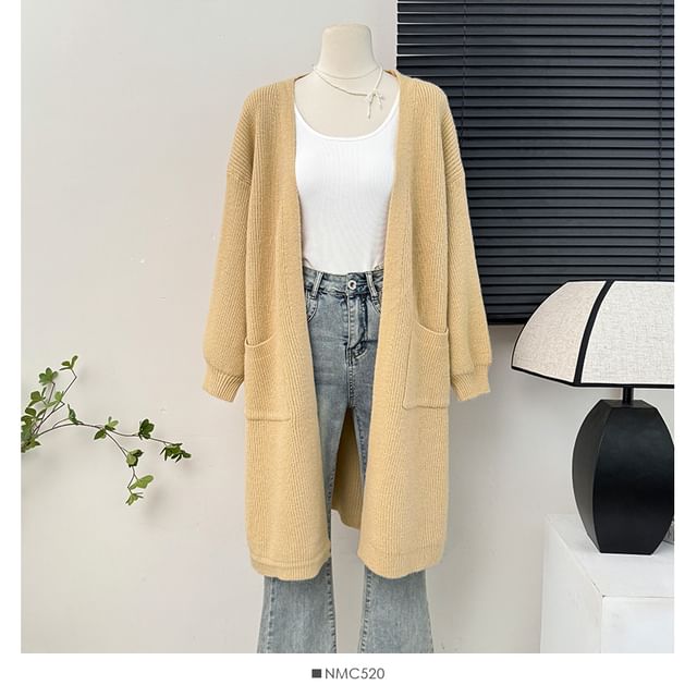Open Front Long Knit Cardigan
