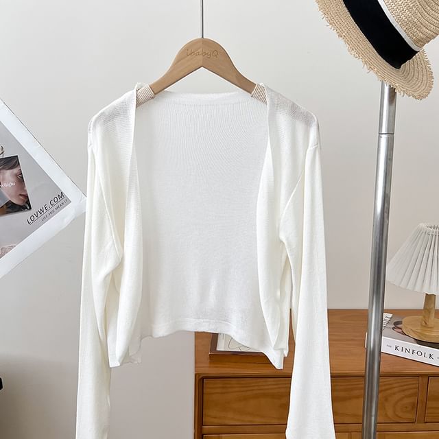 Plain Open Front Cardigan