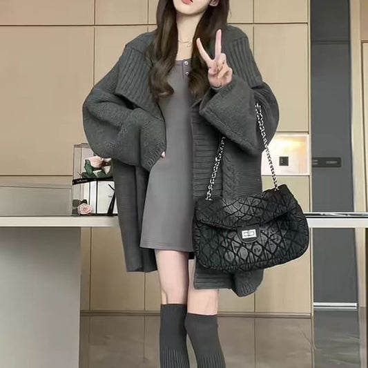 Open Front Solid Longline Knit Jacket
