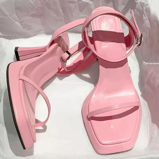 High Heel Plain Sandals