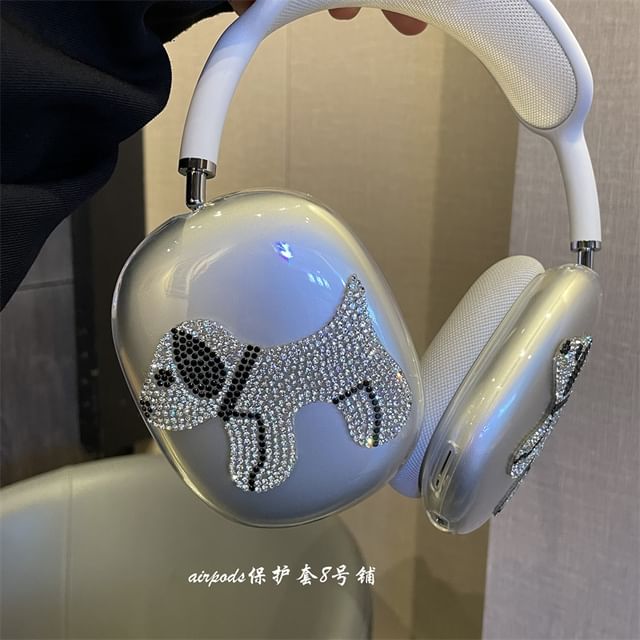 Cat Rhinestone AirPods Max Earphone Case Skin