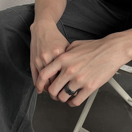 Irregular Textured Stainless Steel Ring