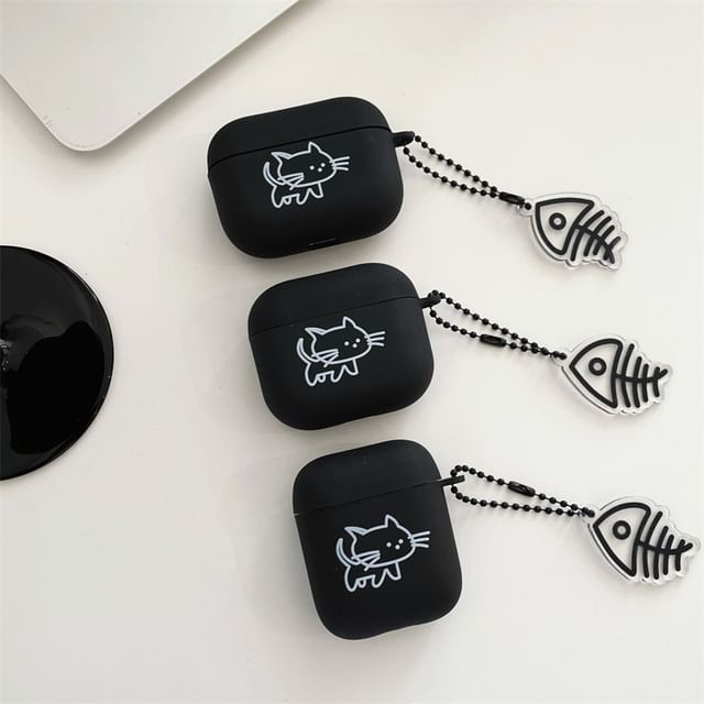 Cat Fish Bone Charm AirPods / Pro Earphone Case Skin