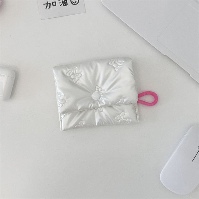 Bow Faux Leather Sanitary Pouch / Coin Purse