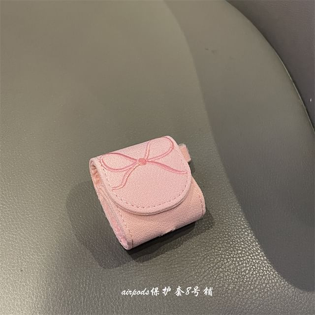 Bow Embroidered AirPods / Pro Earphone Case Skin / Charm / Set