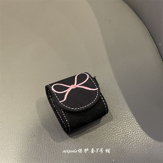 Bow Embroidered AirPods / Pro Earphone Case Skin / Charm / Set
