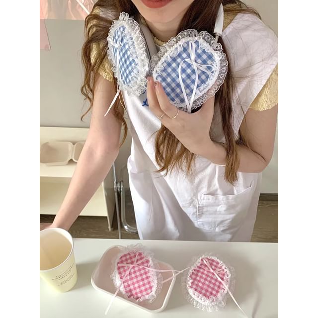 Ribbo Plaid Lace AirPods Max Earphone Case Skin