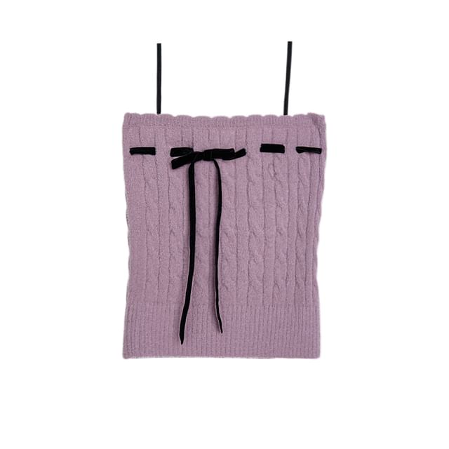 Crew Neck Basic Fluffy Cardigan Set