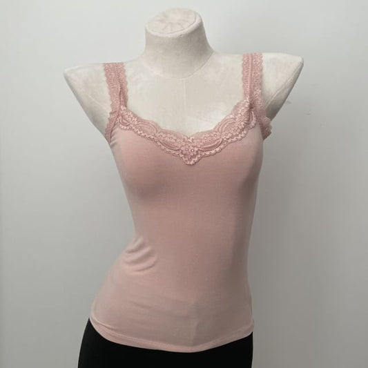 Lace-Trimmed Plain Camisole