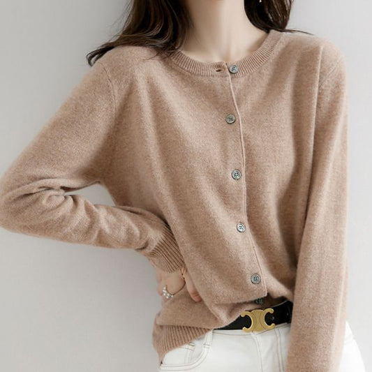 Round Neck Basic Cardigan