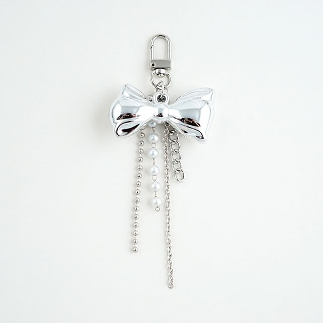 Bow / Heart / Faux Pearl Bag Charm Keyring (Various Designs)