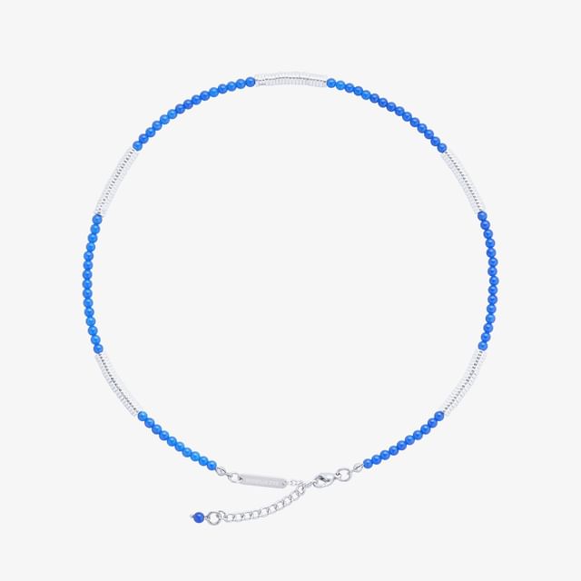 Faux Gemstone Bead Choker Stainless Steel