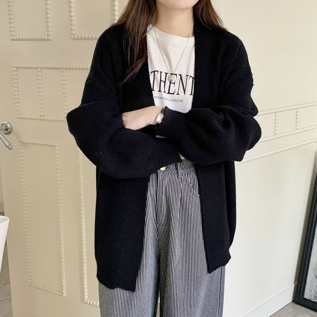 V-Neck Basic Cardigan