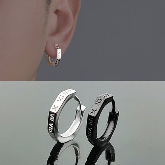 Hexagon-Shaped Hoop Earring